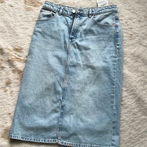 Faded denim skirt